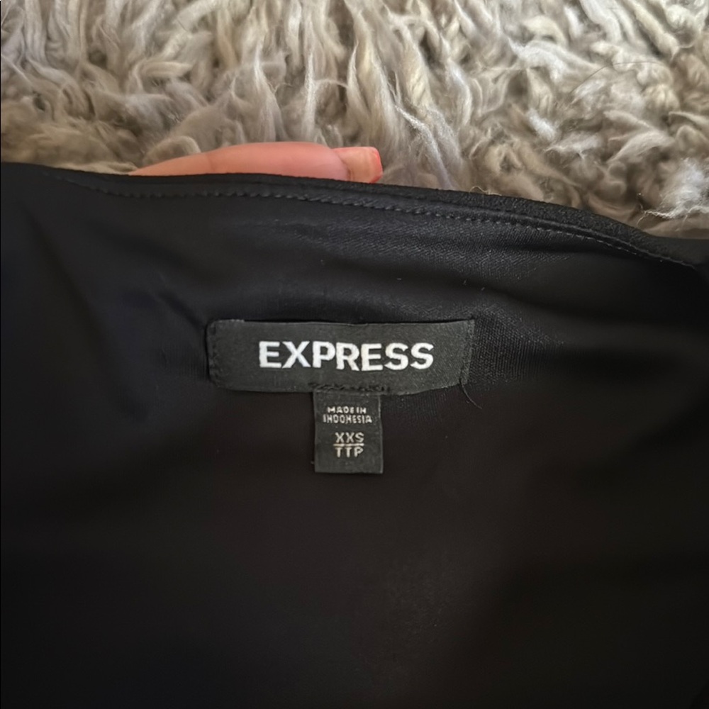 Express Black Ribbed Bodycon Mini Dress - Picture 4 of 4